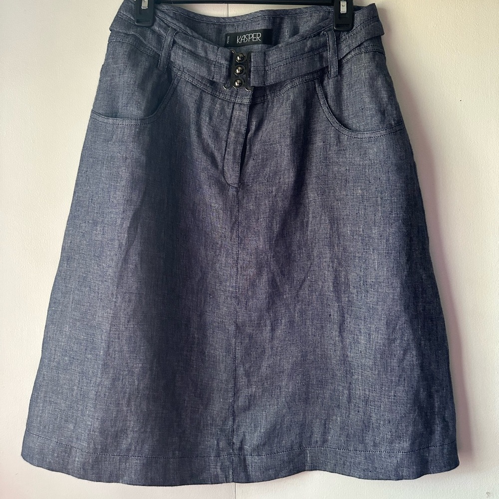 Kasper linen midi skirt size 8P